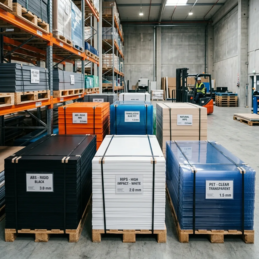 ABS, HIPS, PVC, PET, HDPE and PP sheet stock
